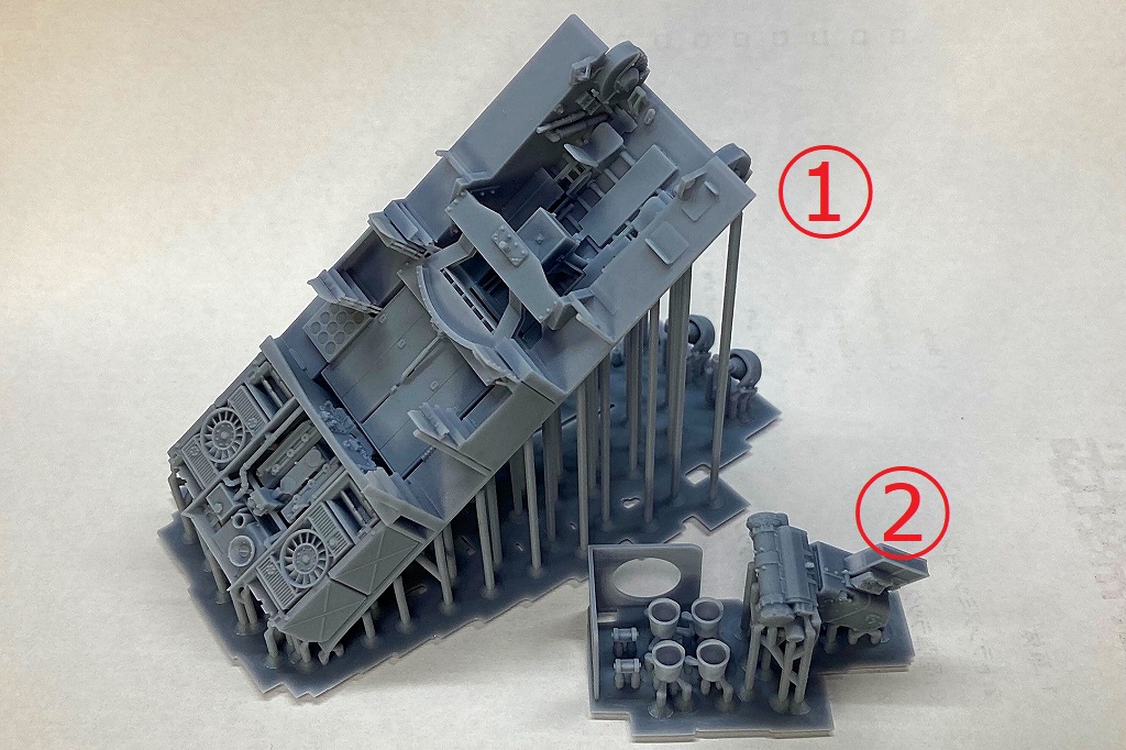 1/72 ヤークトタイガー フルインテリアキット車体関連