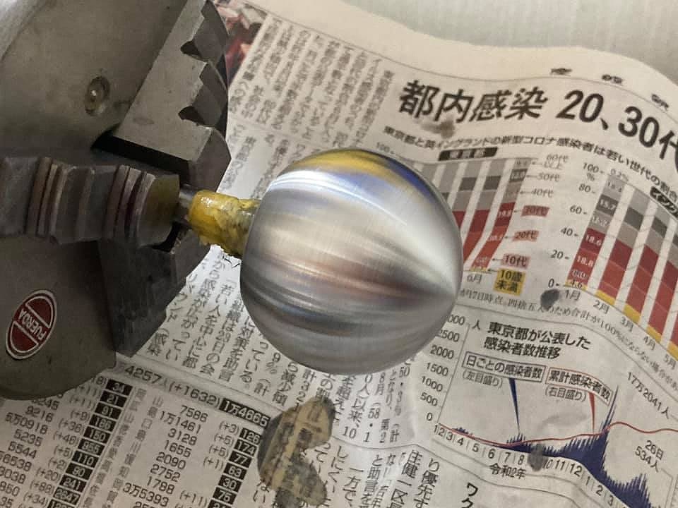 GRヤリススペシャルシフトノブの仕上げ段階