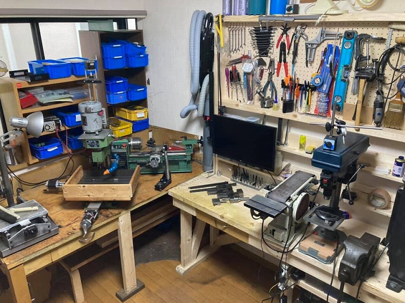 旋盤とフライス盤の置き場