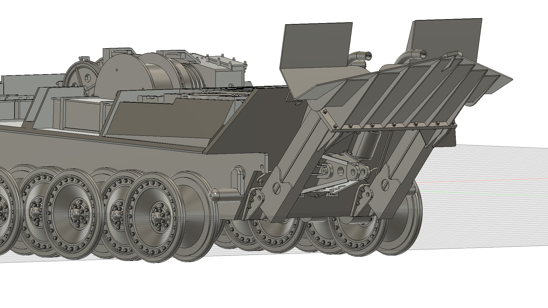 1/72 ベルゲパンター（Bergepanther） フルインテリアキット　後部パネルの組立て
