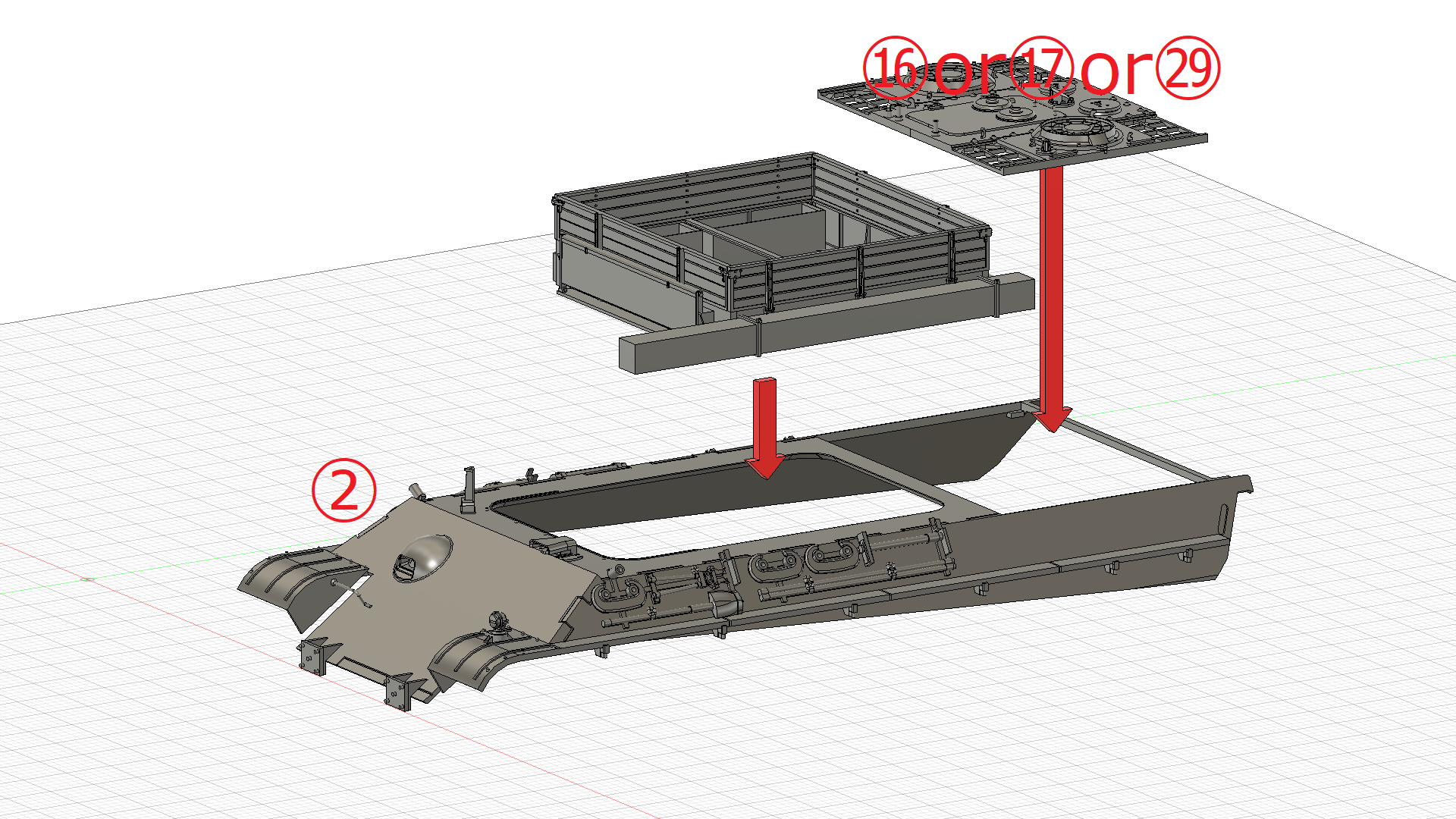 1/72 ベルゲパンター（Bergepanther） フルインテリアキット　車体装甲の組立て