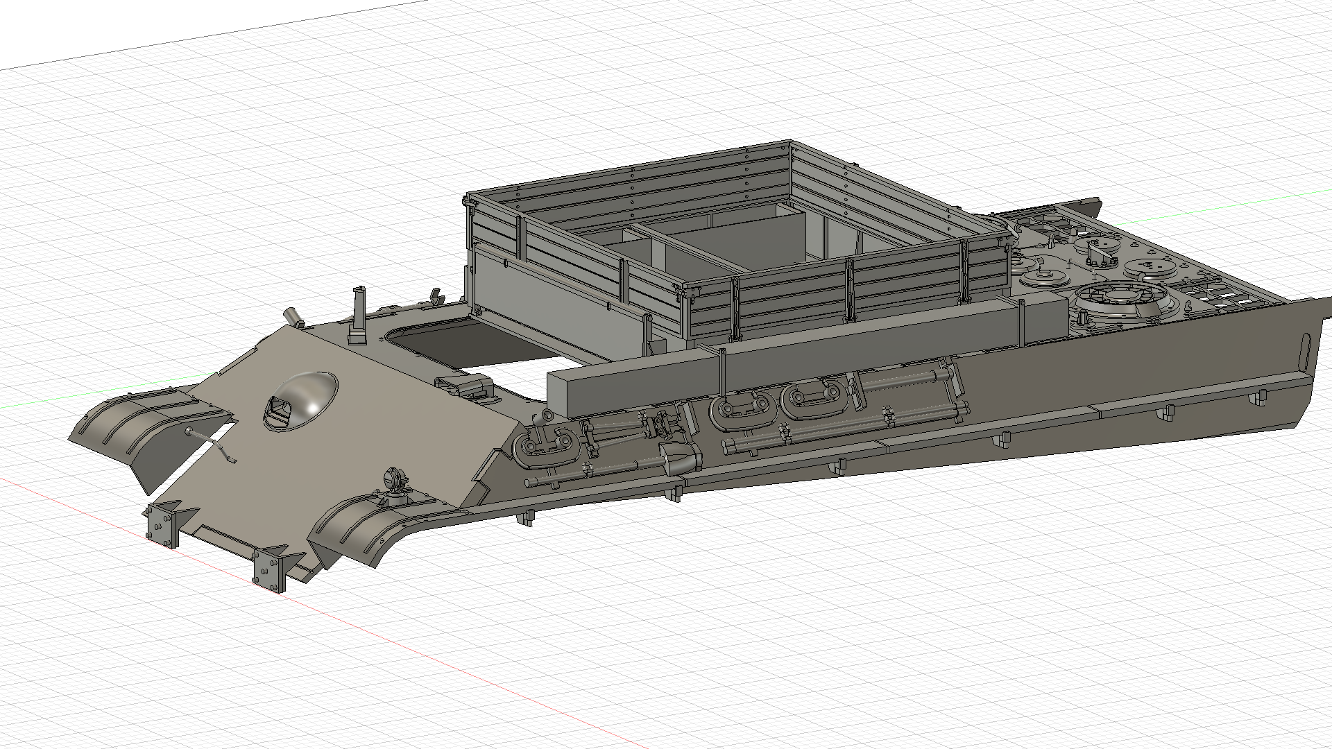 1/72 ベルゲパンター（Bergepanther） フルインテリアキット　車体装甲の組立て