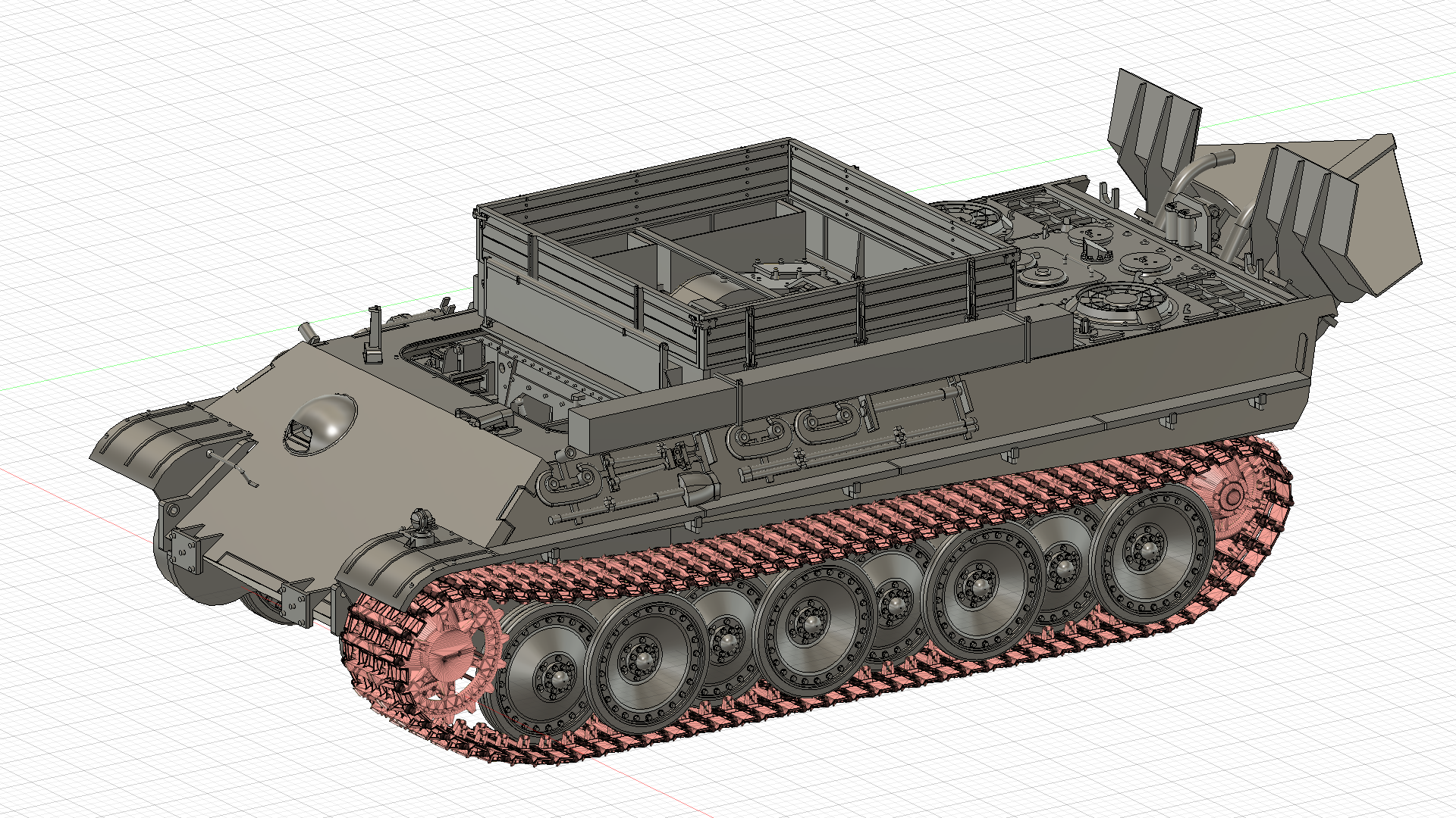 1/72 ベルゲパンター（Bergepanther） フルインテリアキット　車体と車体装甲の組立て
