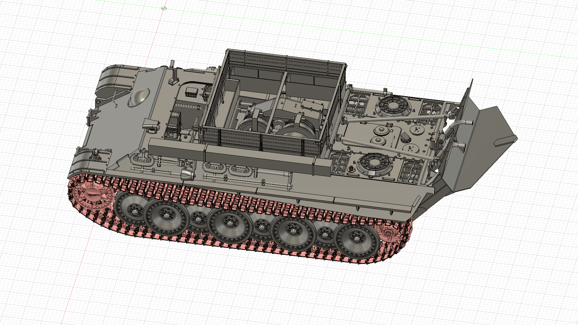 1/72 ベルゲパンター（Bergepanther） フルインテリアキット　牽引バーの組立て