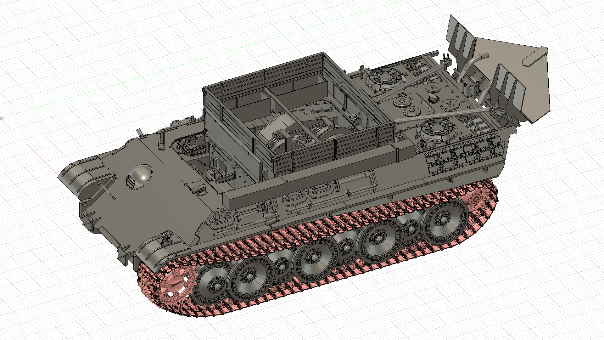 1/72 ベルゲパンター（Bergepanther） フルインテリアキット　予備履帯の組立て