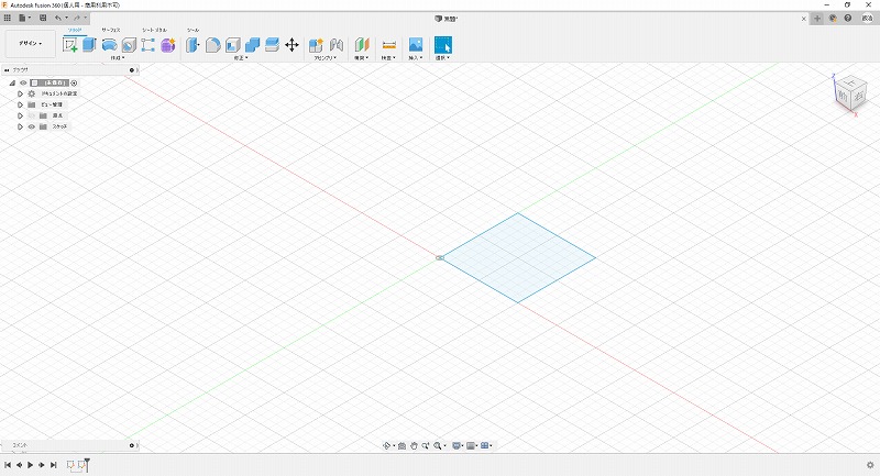 Z平面に描画された四角形