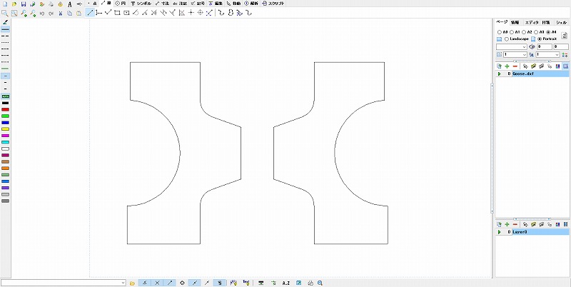 頂いた図面にレイヤーを重ねて切削用パスを描画