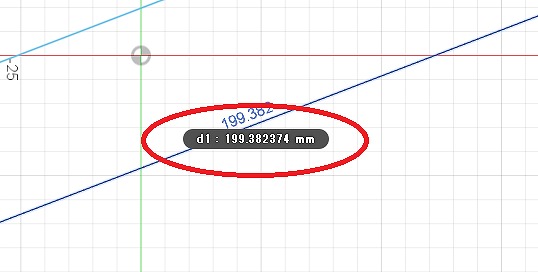 スケッチ寸法にD1というタイトルがついている