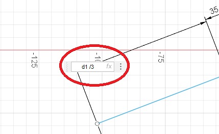 スケッチ寸法に数式を入力する
