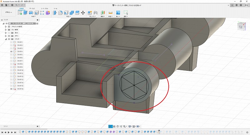 ディテールの追加（六角ボルトの描画）